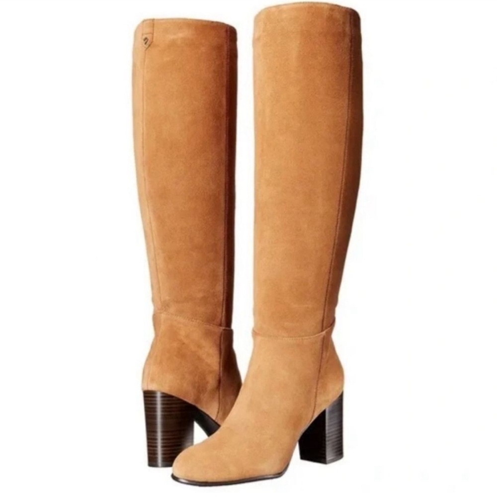 Sam Edelman Victoria Golden Carmel Suede Boots size 7.5 - Picture 2 of 8